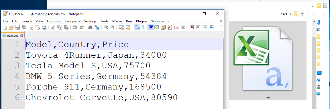 CSV file after conversion from google sheet